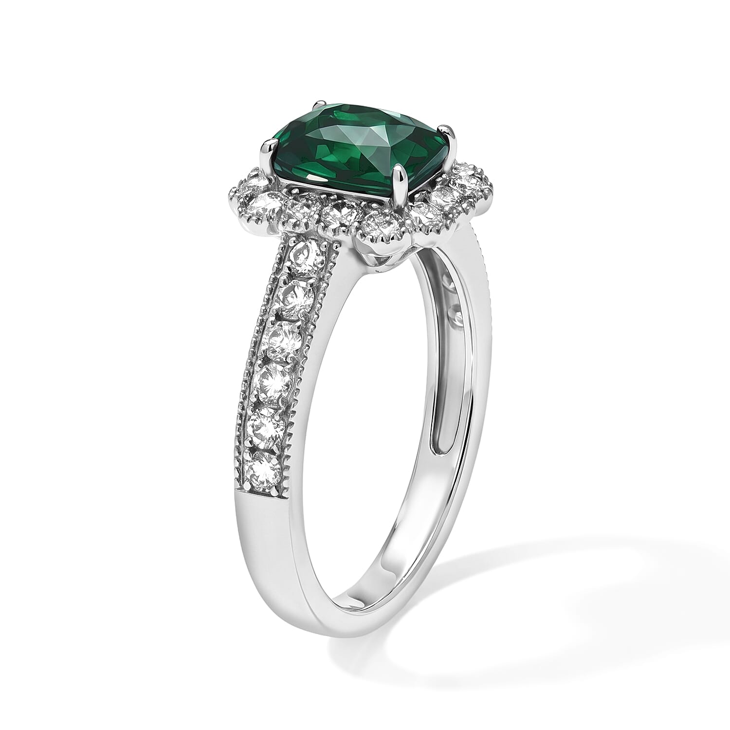AAAA Narsipatnam Alexandrite and White Diamond SI 2.80 ctw Ring in 900 Platinum (Size 7.0) 5.60 Grams
