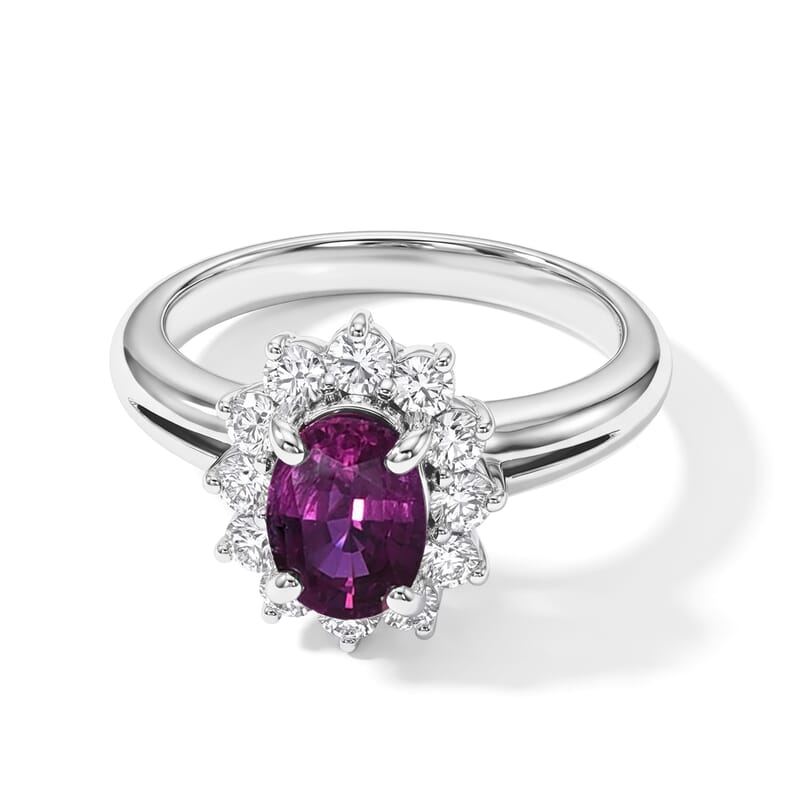 AAAA Ruby and White Diamond SI 1.50 ctw Ring in 900 Platinum (Size 4.0) 5.40 Grams