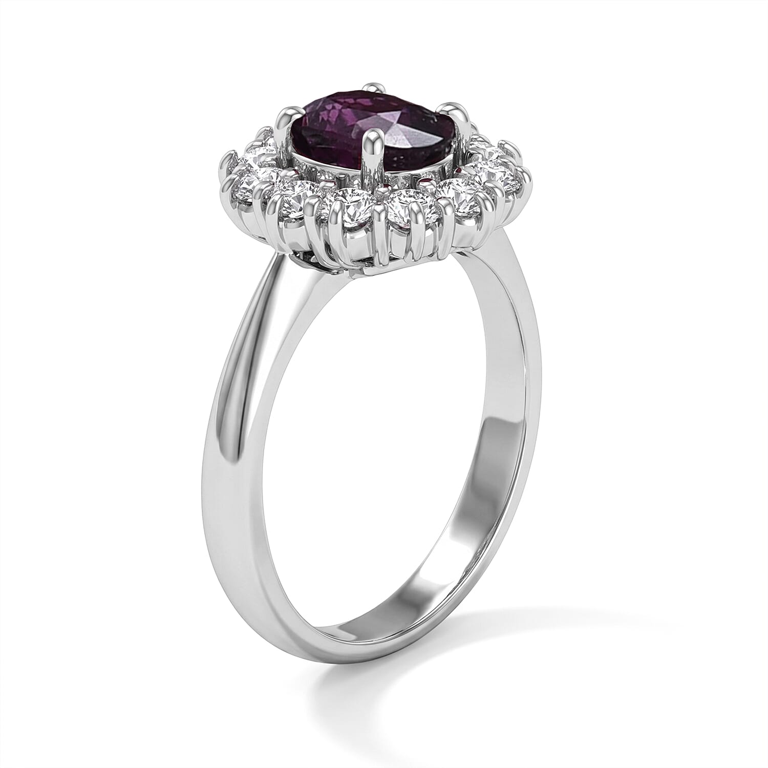 AAAA Ruby and White Diamond SI 1.70 ctw Ring in 900 Platinum (Size 5.0) 5.40 Grams