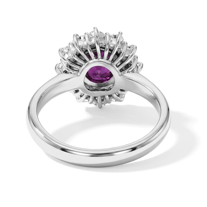 AAAA Ruby and White Diamond SI 1.70 ctw Ring in 900 Platinum (Size 5.0) 5.40 Grams