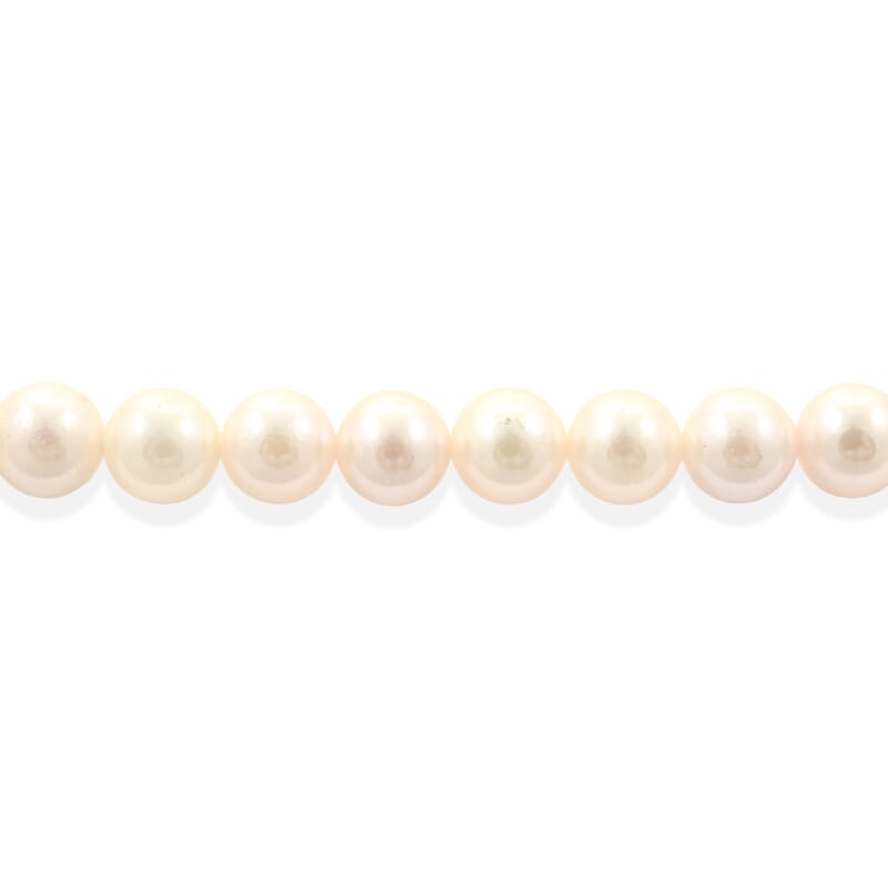 Japanese Akoya Pearl Necklace in Sterling Silver 15 Inches