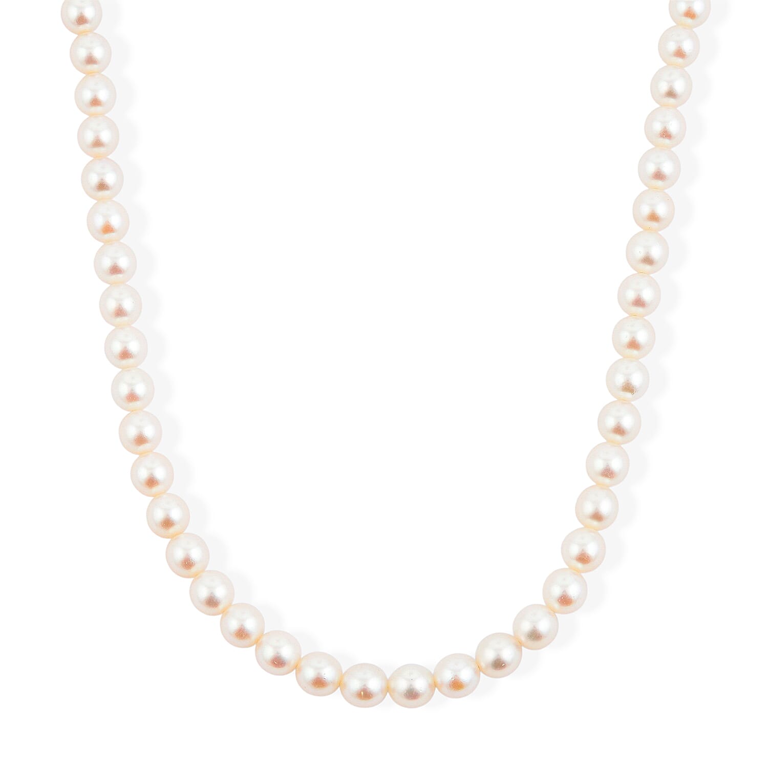 Japanese Akoya Pearl Necklace in Sterling Silver 15 Inches