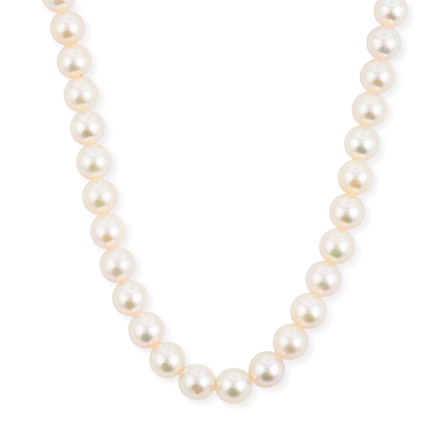 Japanese Akoya Pearl Necklace in Sterling Silver 16 Inches