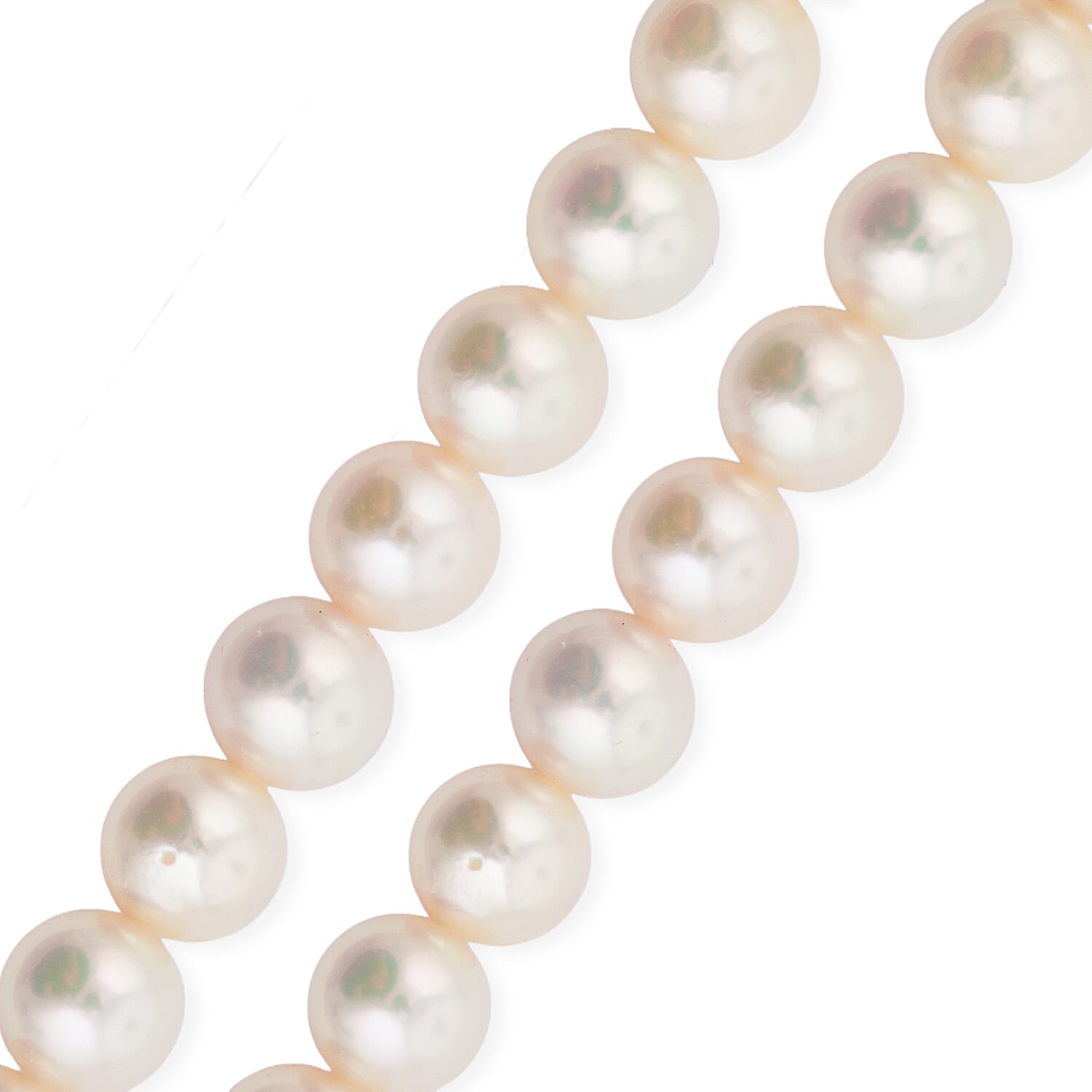 Japanese Akoya Pearl Necklace in Sterling Silver 16 Inches