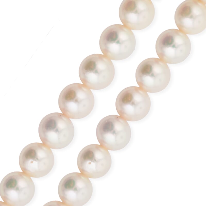Japanese Akoya Pearl Necklace in Sterling Silver 16 Inches