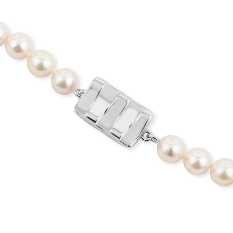 Japanese Akoya Pearl Necklace in Sterling Silver 16 Inches