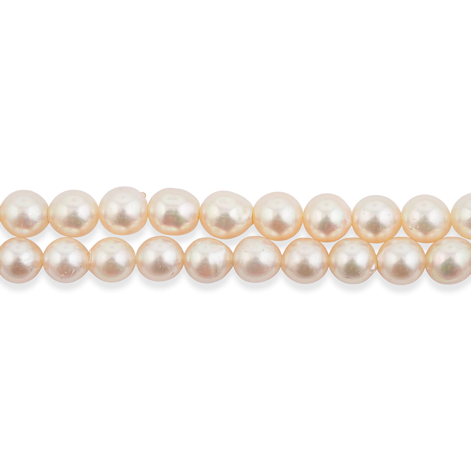 Japanese Akoya Pearl Two Row Necklace in Sterling Silver 18 Inches