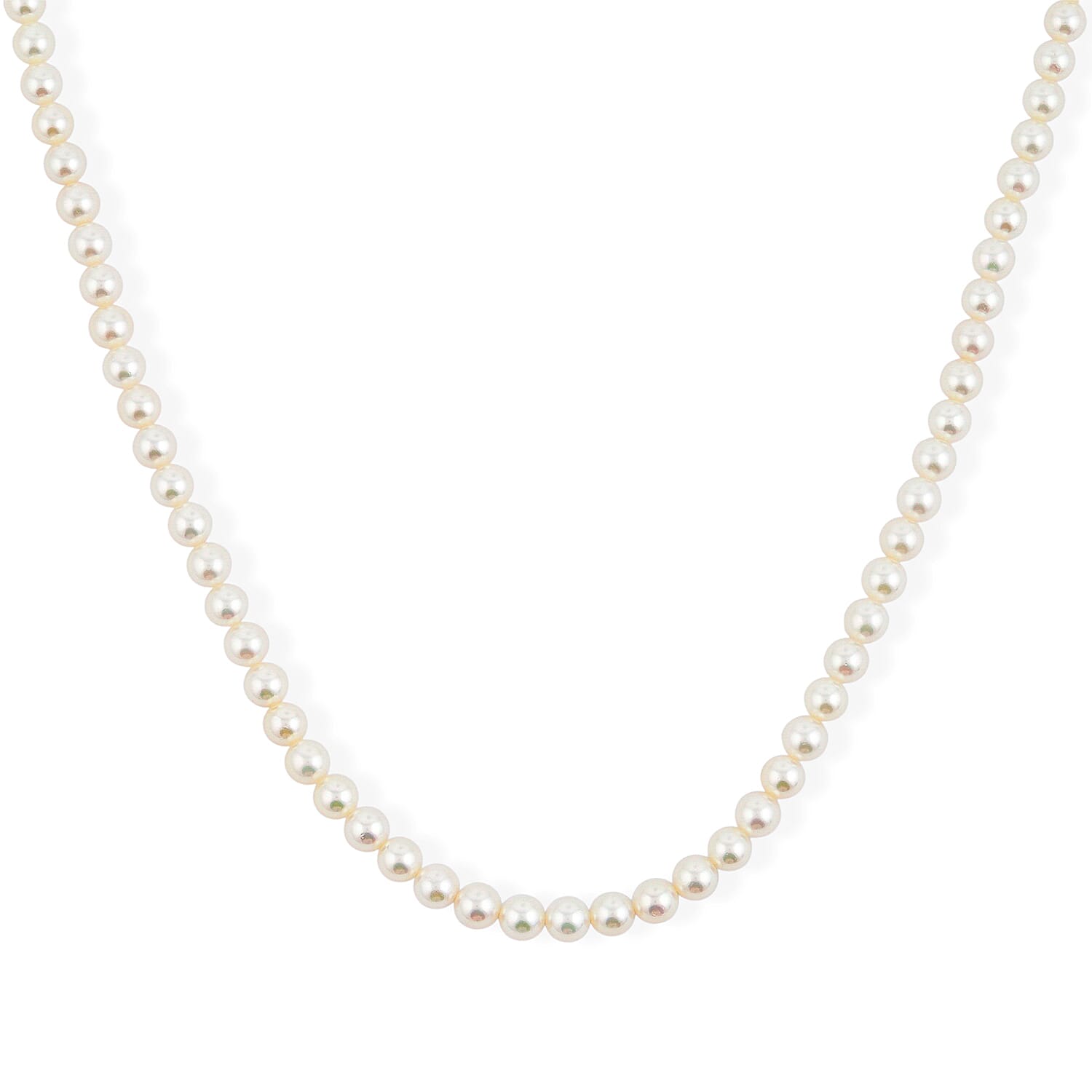Japanese Akoya Pearl Necklace in Sterling Silver 17 Inches