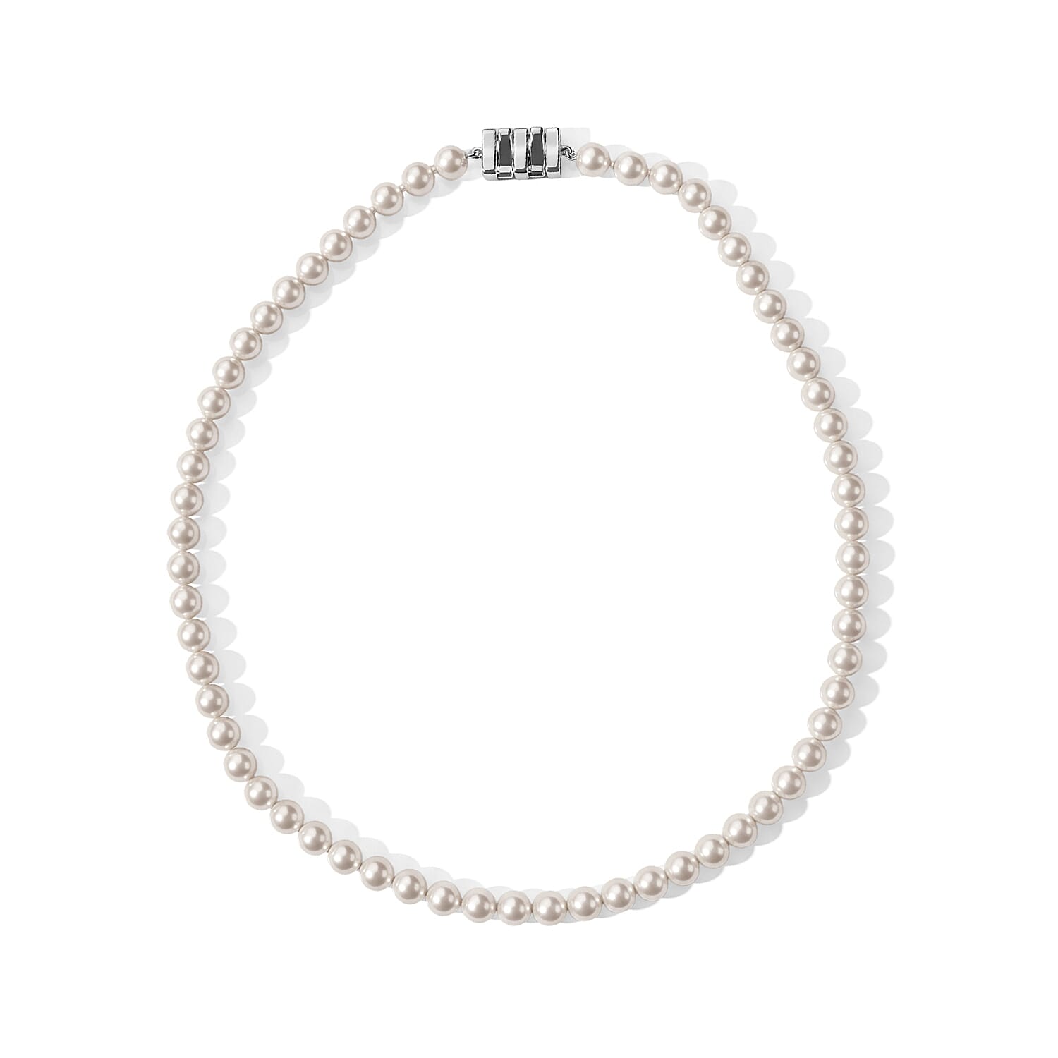 Japanese Akoya Pearl Necklace in Sterling Silver 17 Inches
