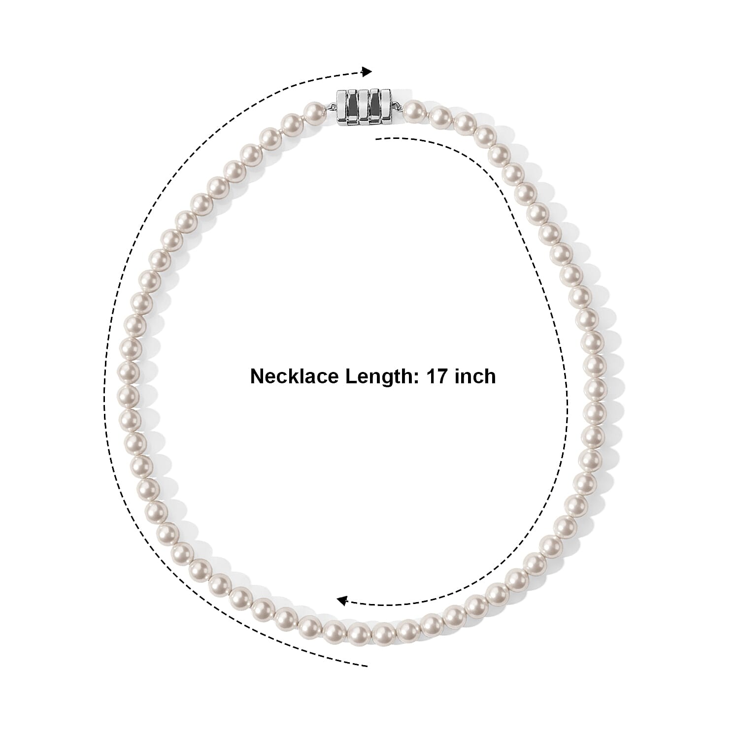 Japanese Akoya Pearl Necklace in Sterling Silver 17 Inches