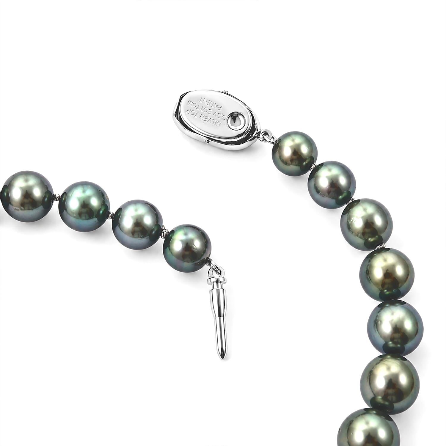 Tahitian Pearl Necklace in Sterling Silver 16 Inches