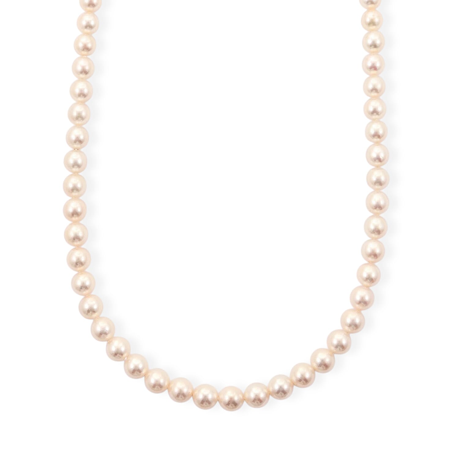 Japanese Akoya Pearl Necklace in Sterling Silver 18 Inches