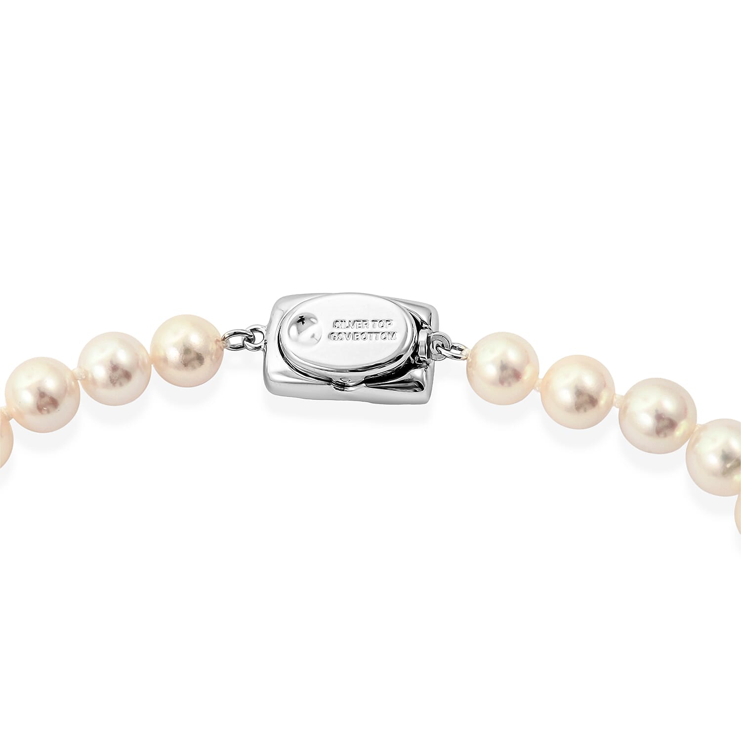 Japanese Akoya Pearl Necklace in Sterling Silver 18 Inches