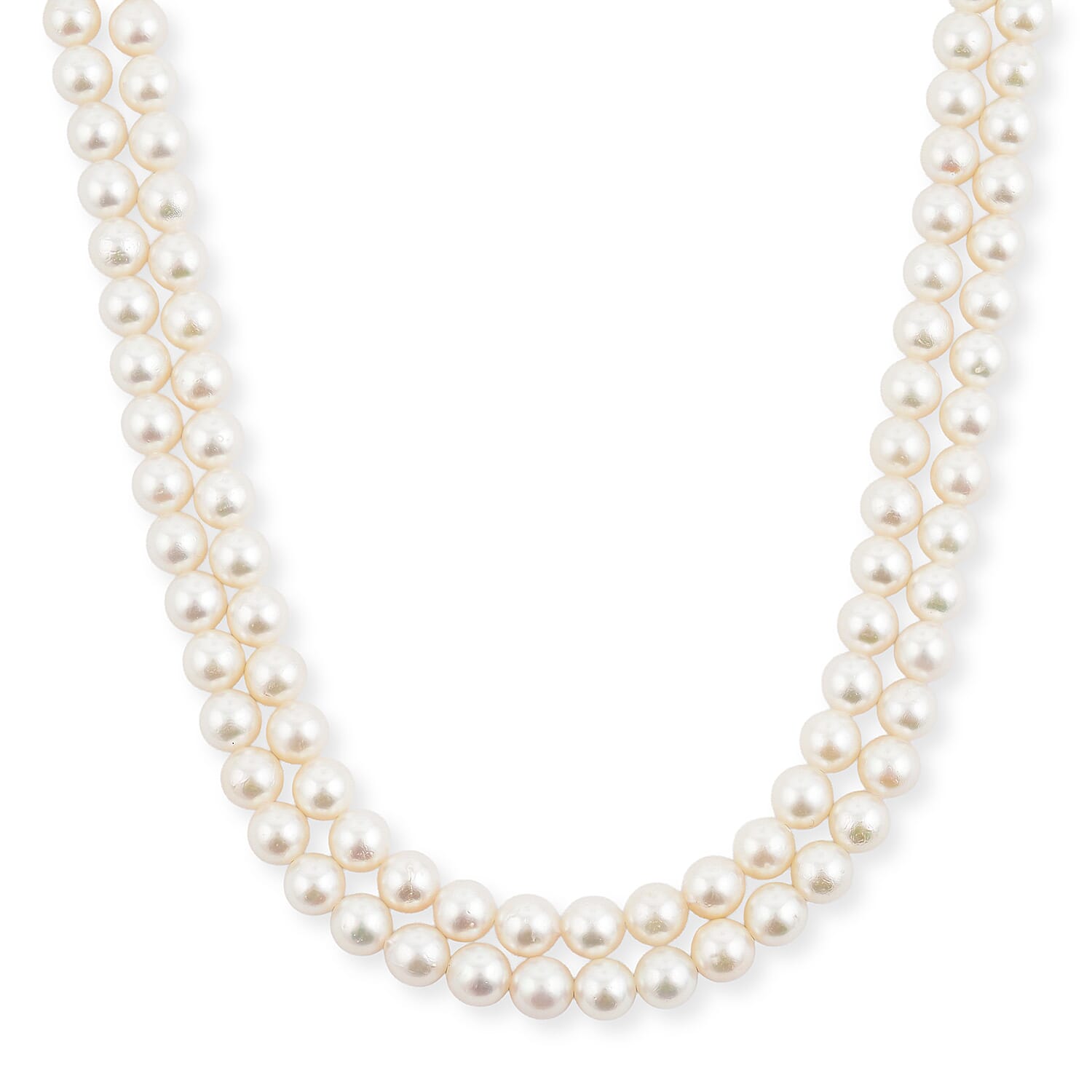 Japanese Akoya Pearl Necklace in Sterling Silver 19 Inches