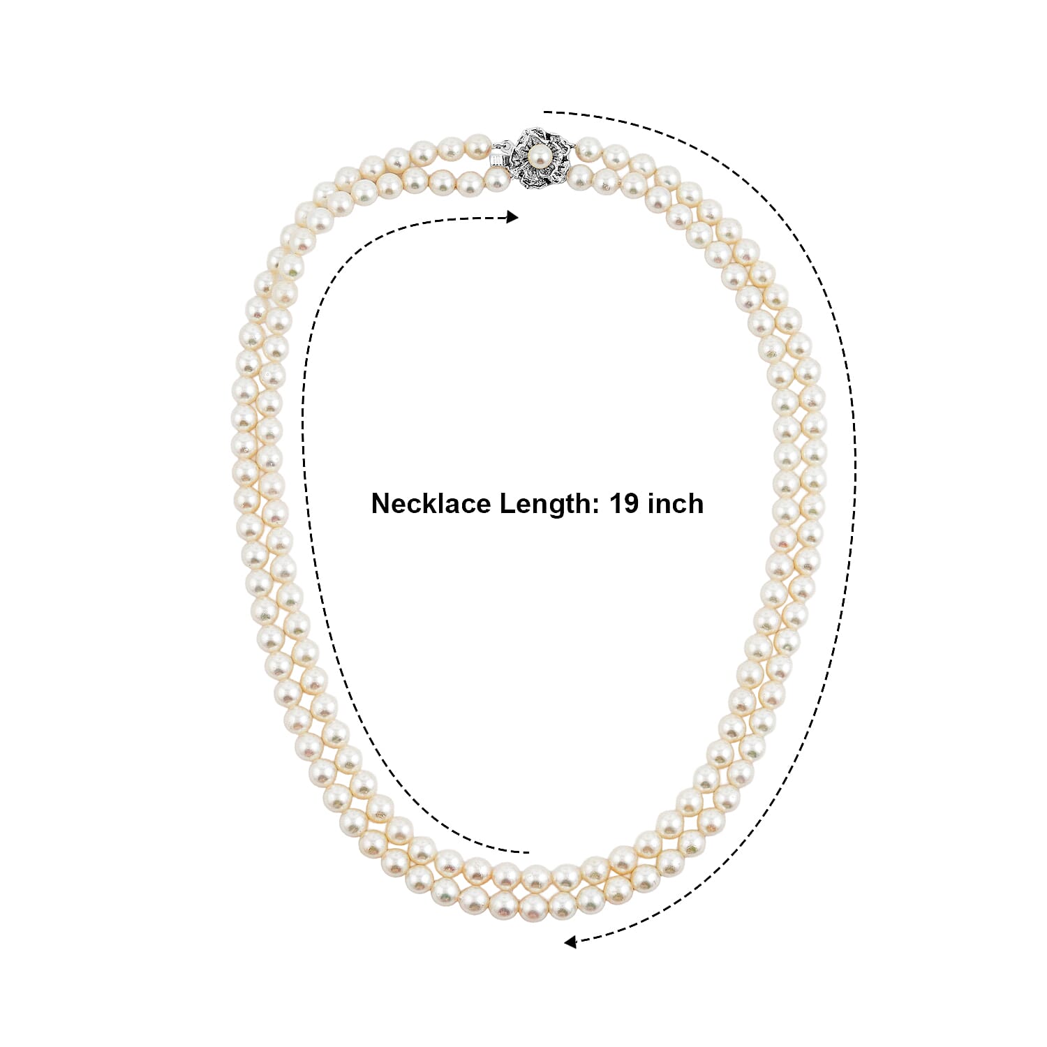 Japanese Akoya Pearl Necklace in Sterling Silver 19 Inches