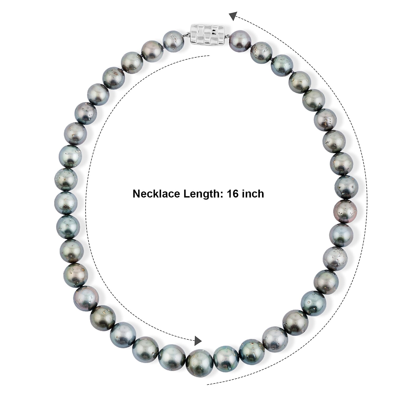 Tahitian Pearl Necklace in Sterling Silver 17 Inches