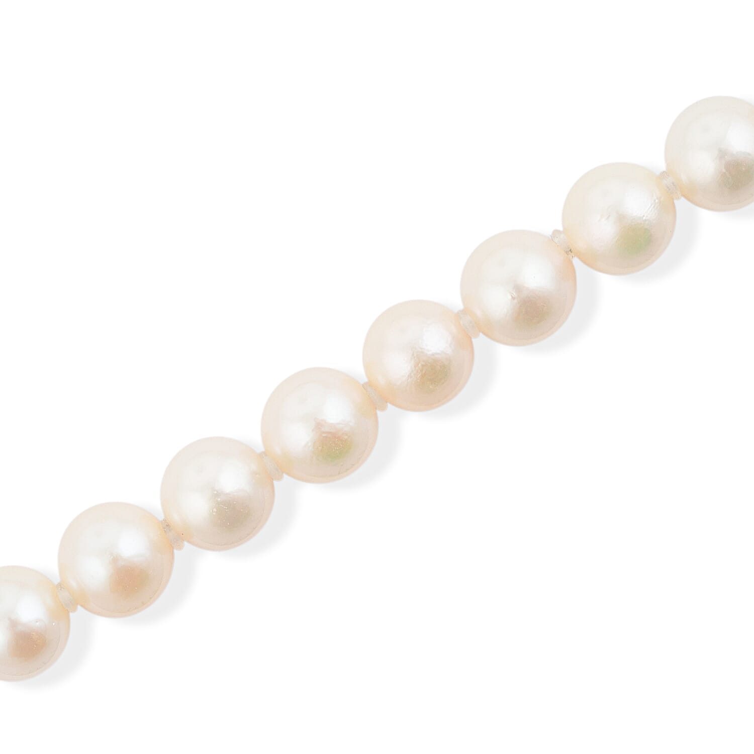 Japanese Akoya Pearl Necklace in Sterling Silver 20 Inches