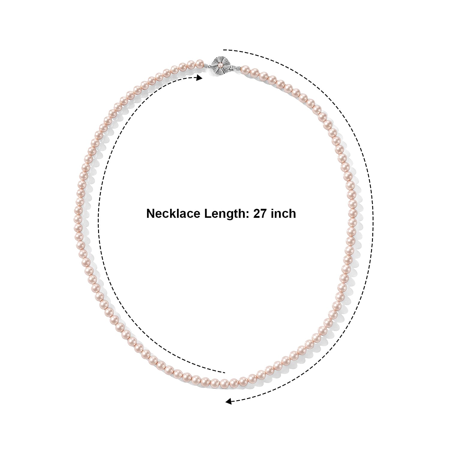 Japanese Akoya Pearl Necklace in Sterling Silver 27 Inches