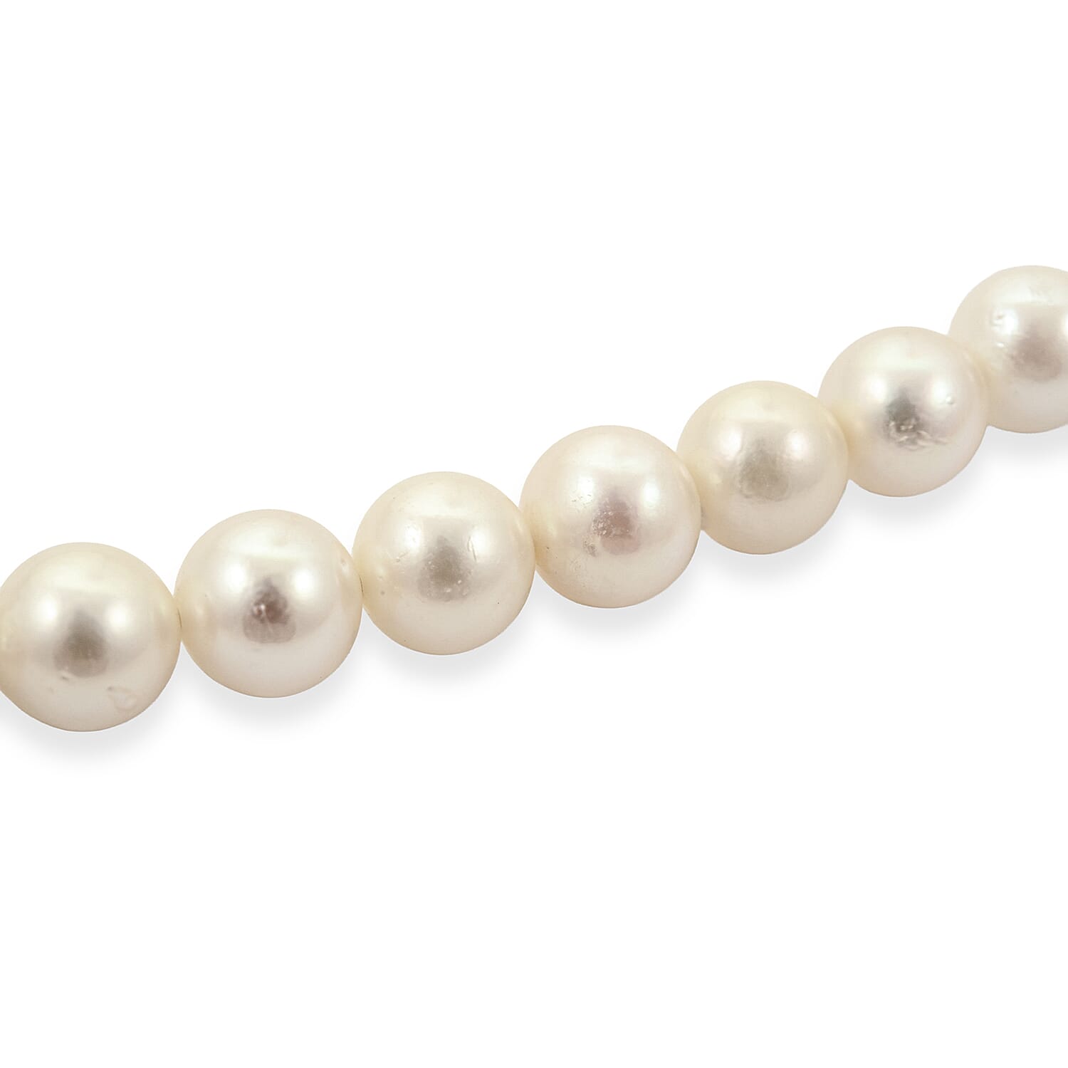 Japanese Akoya Pearl Necklace in Sterling Silver 22 Inches