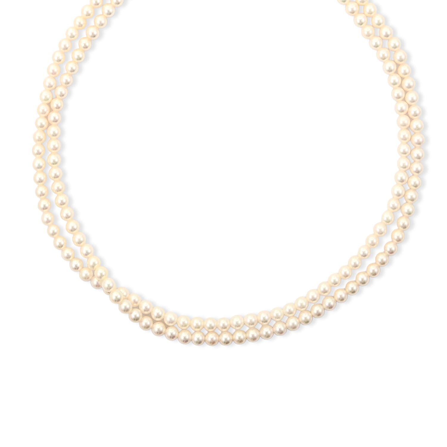 Japanese Akoya Pearl Necklace in Sterling Silver 41 Inches