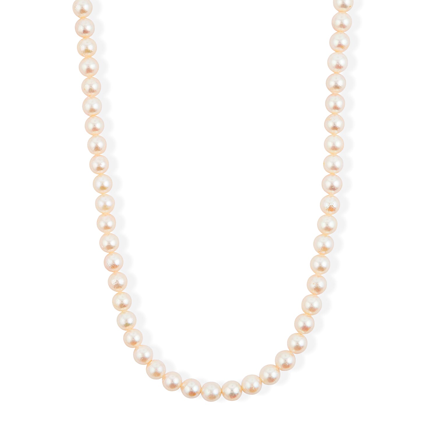 Japanese Akoya Pearl Necklace in Sterling Silver 32 Inches