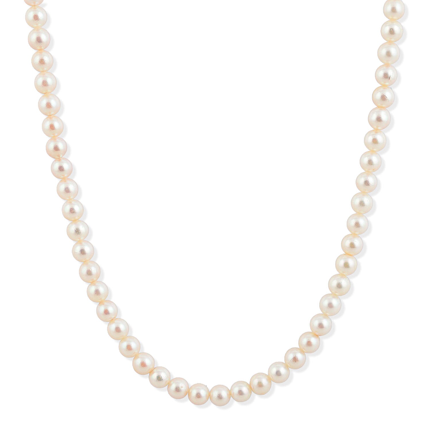 Japanese Akoya Pearl Necklace in Sterling Silver 33 Inches