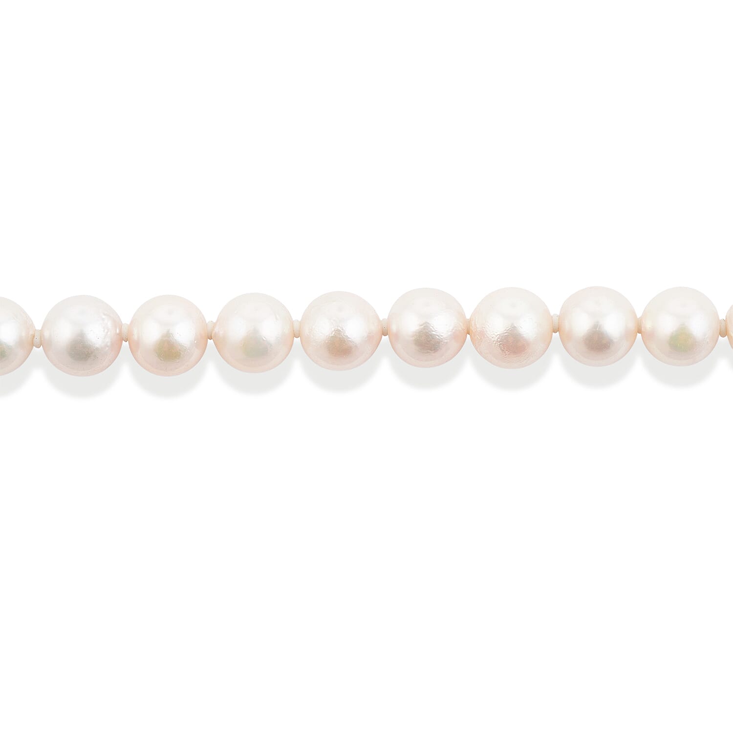 Japanese Akoya Pearl Necklace in Sterling Silver 35 Inches