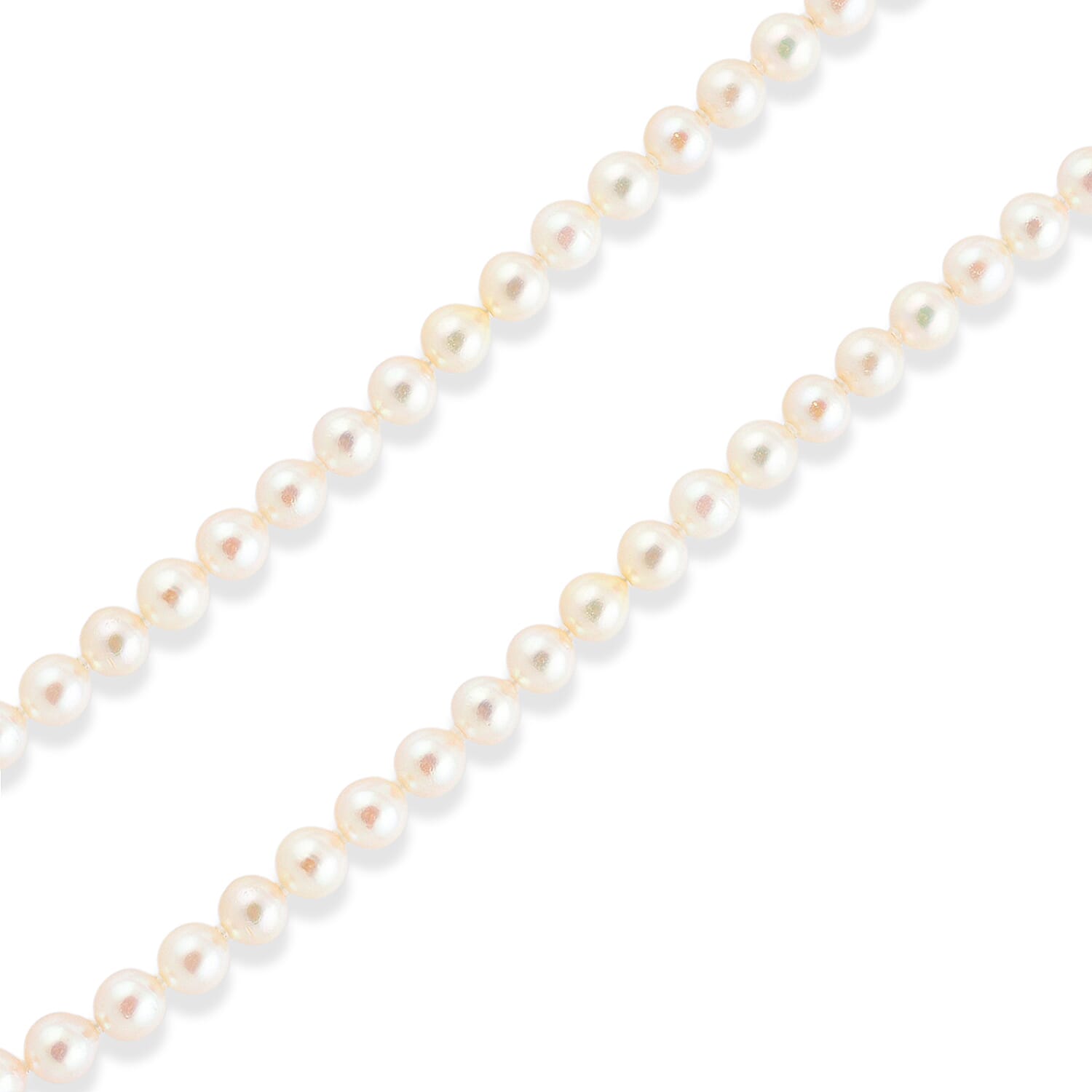 Japanese Akoya Pearl Necklace in Sterling Silver 36 Inches