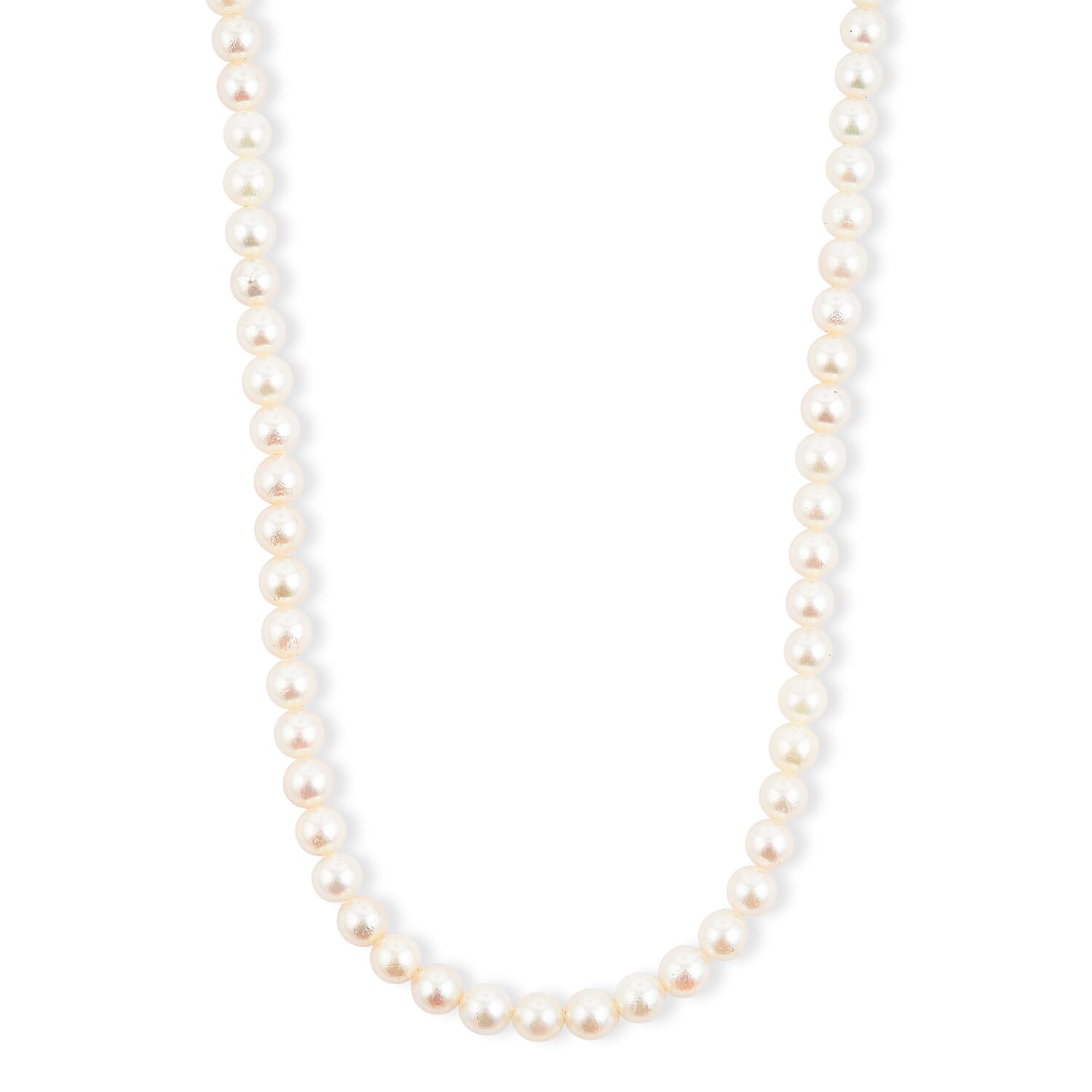 Japanese Akoya Pearl Necklace in Sterling Silver 39 Inches
