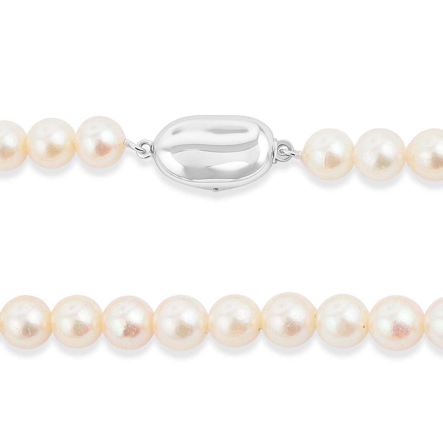 Japanese Akoya Pearl Necklace in Sterling Silver 39 Inches