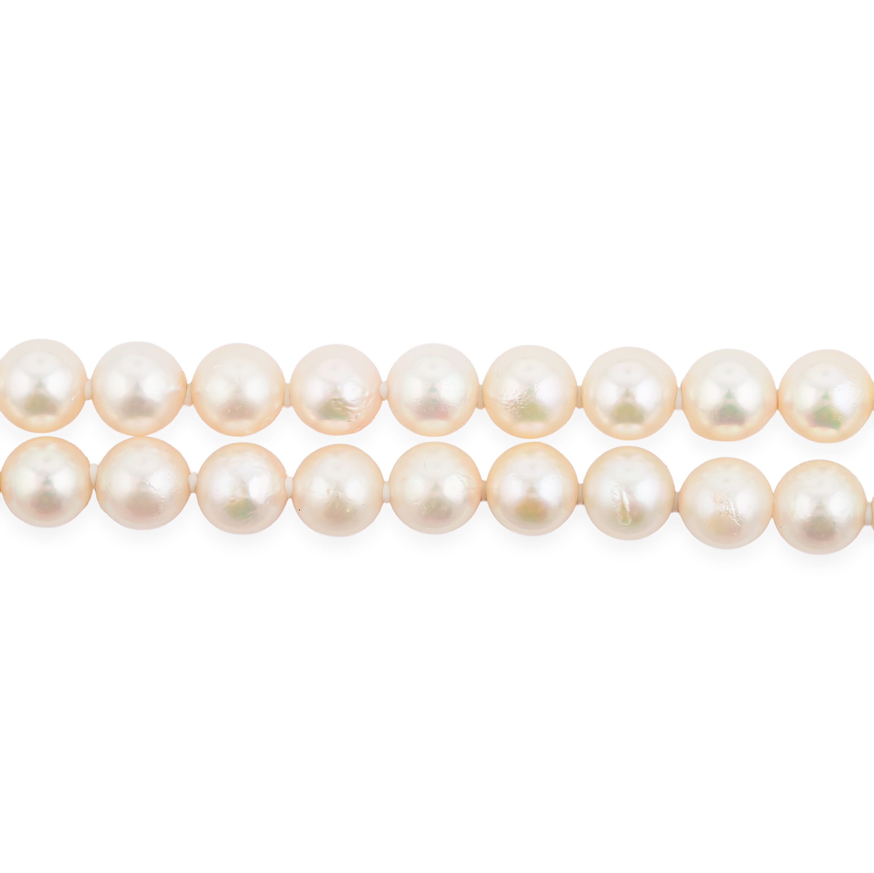Japanese Akoya Pearl Necklace in Sterling Silver 42 Inches