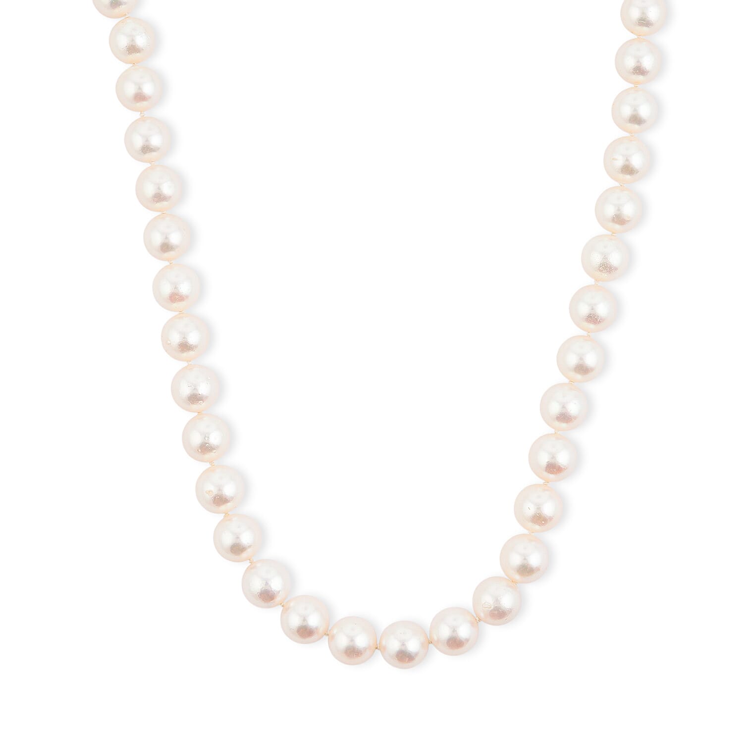 Japanese Akoya Pearl Necklace in Sterling Silver 18 Inches