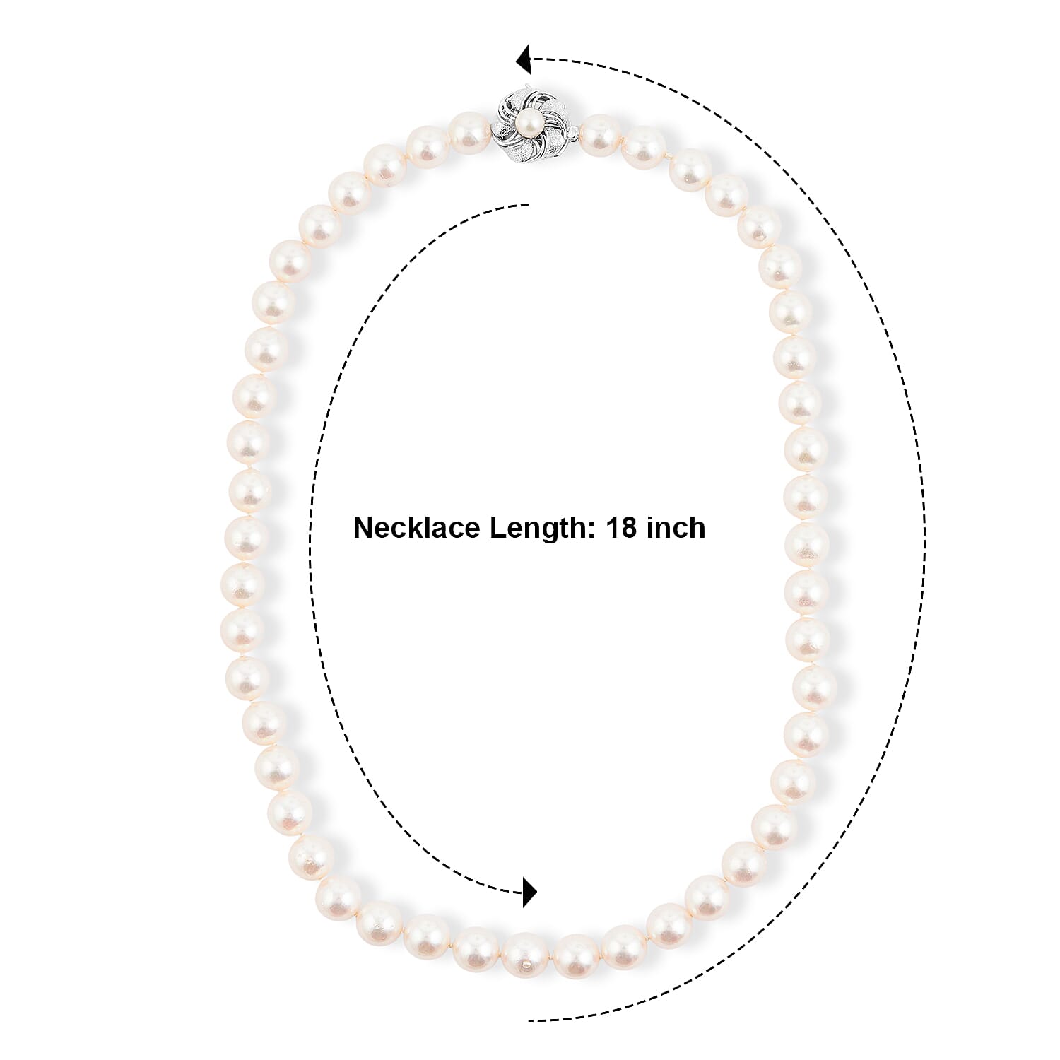 Japanese Akoya Pearl Necklace in Sterling Silver 18 Inches