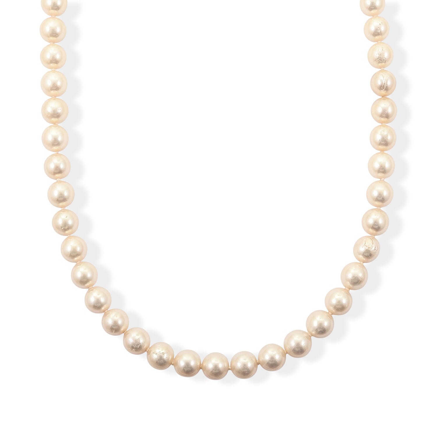 Japanese Akoya Pearl Necklace in Sterling Silver 20 Inches