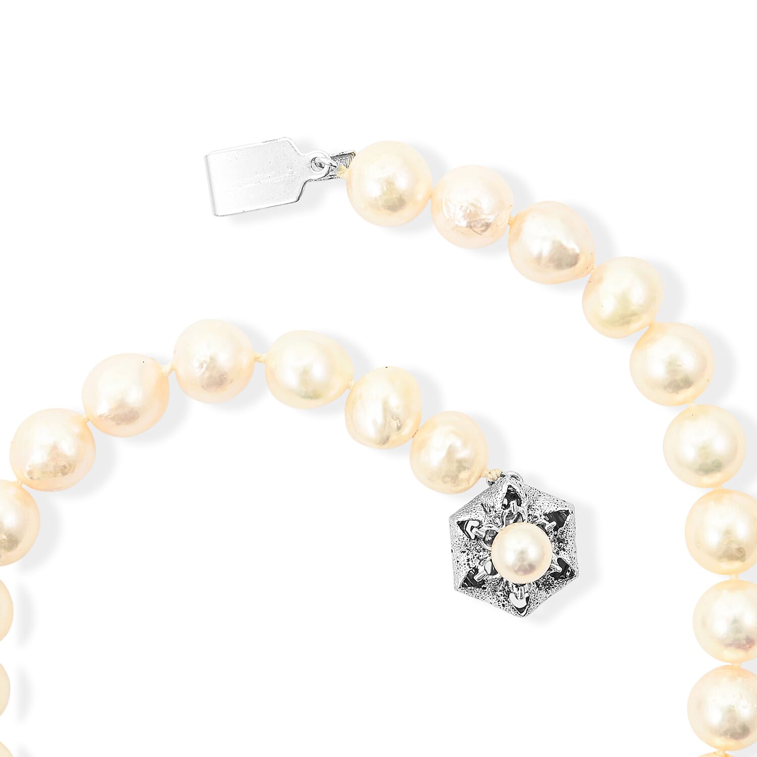 Japanese Akoya Pearl Necklace in Sterling Silver 20 Inches