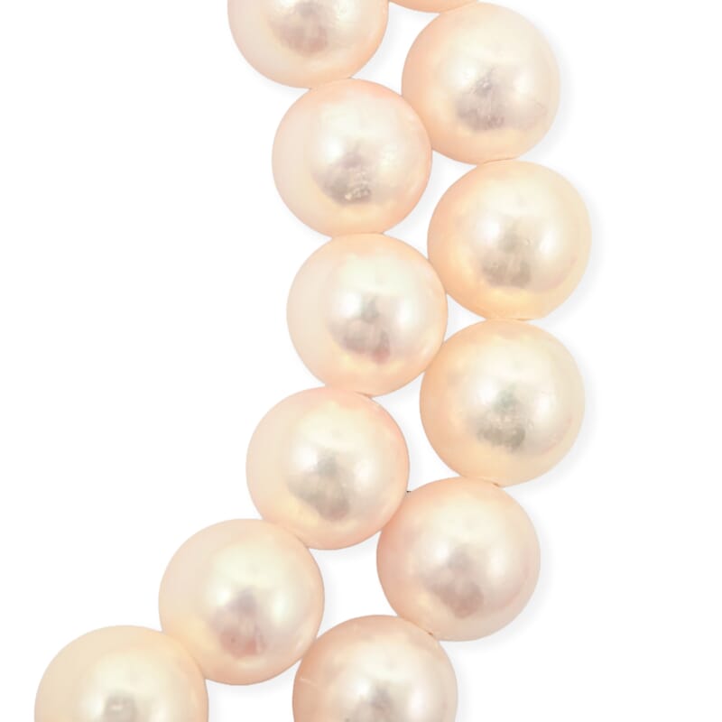 Japanese Akoya Pearl Necklace in Sterling Silver 33 Inches