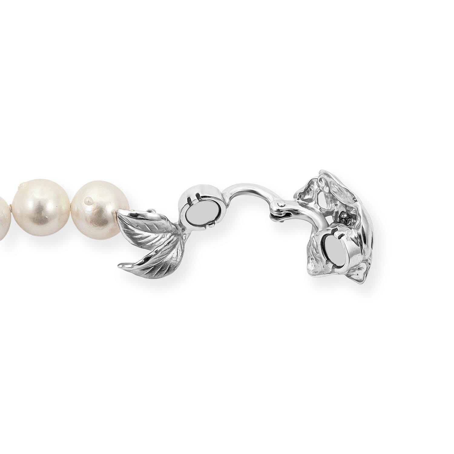 Japanese Akoya Pearl Necklace in Sterling Silver 32 Inches