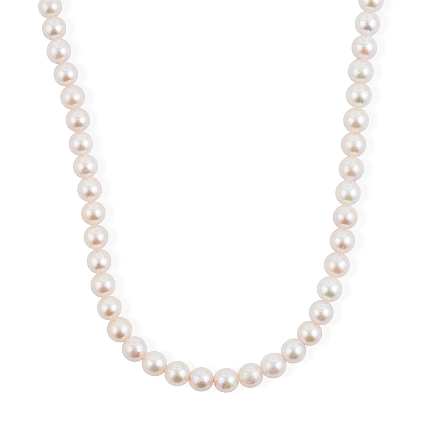 Japanese Akoya Pearl Necklace in Sterling Silver 49 Inches