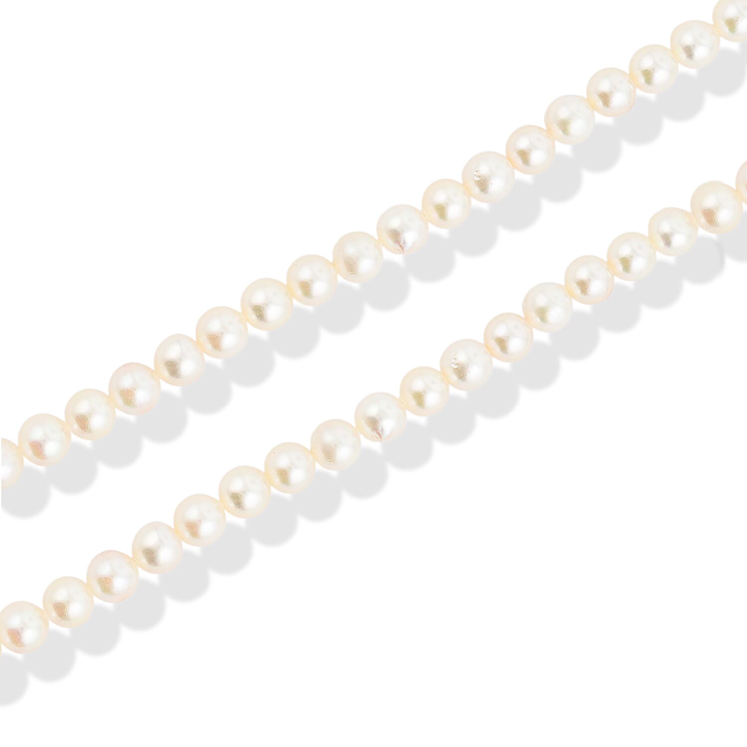 Japanese Akoya Pearl Necklace in Sterling Silver 30 Inches