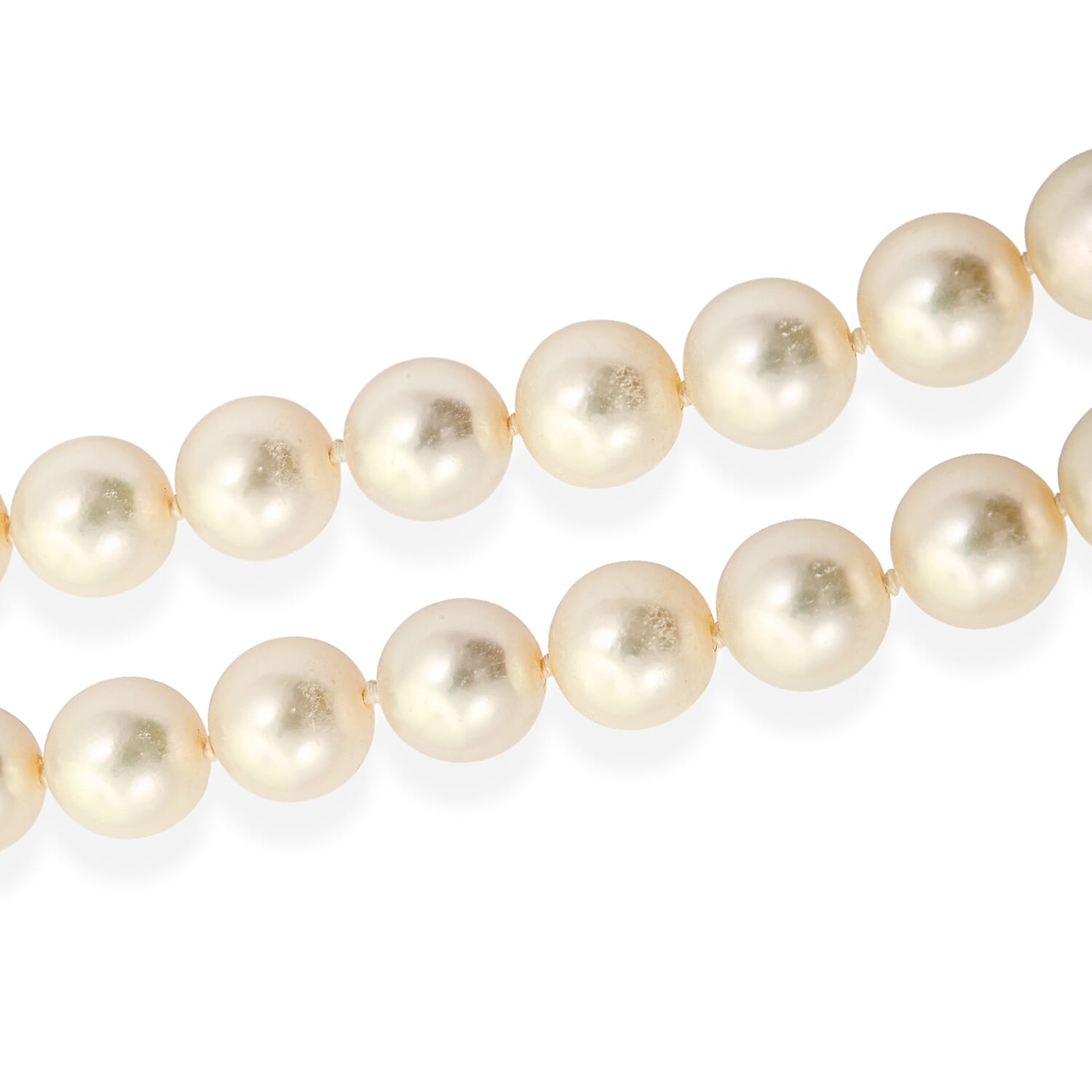 Japanese Akoya Pearl Necklace in Sterling Silver 19 Inches