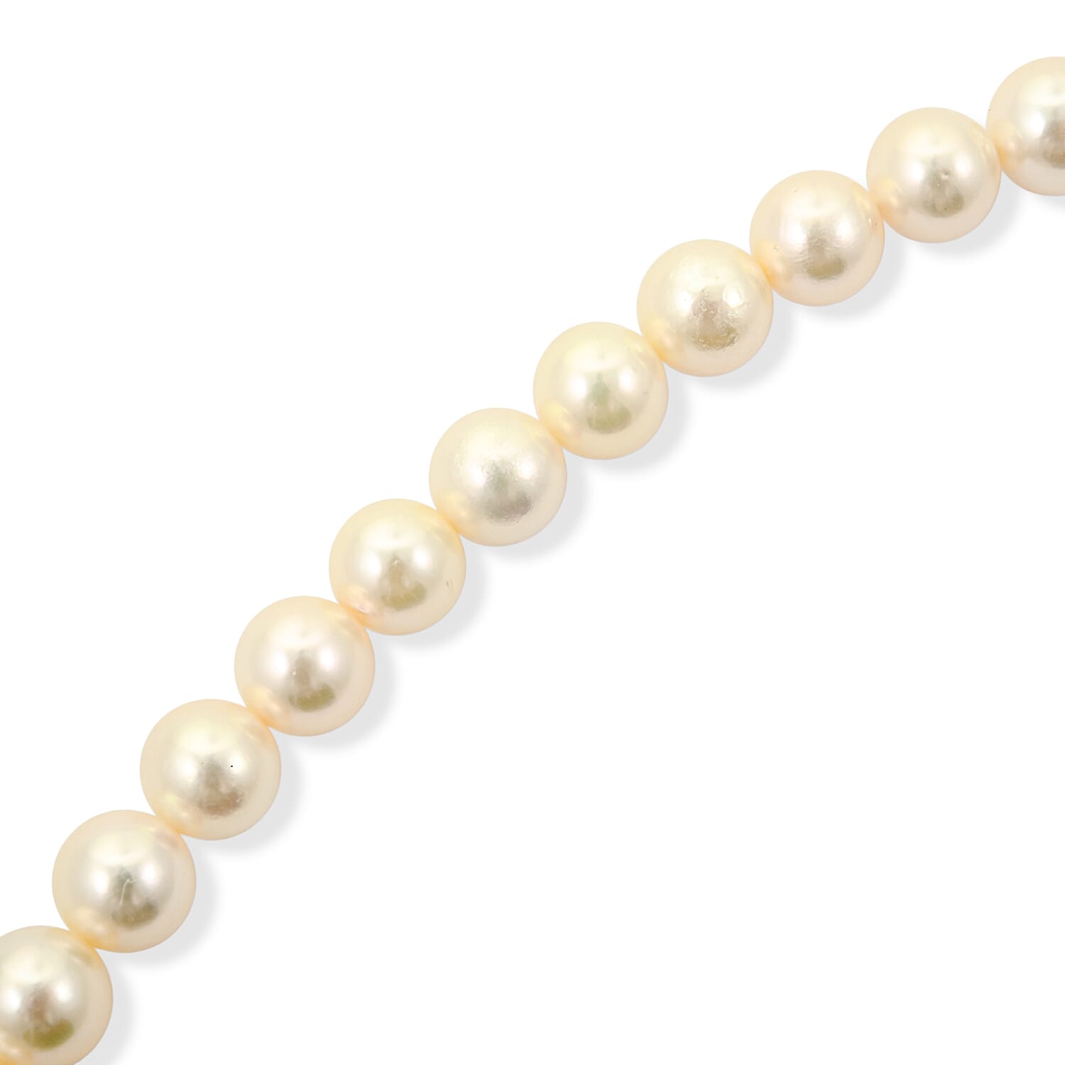 Japanese Akoya Pearl Necklace in Sterling Silver 17 Inches