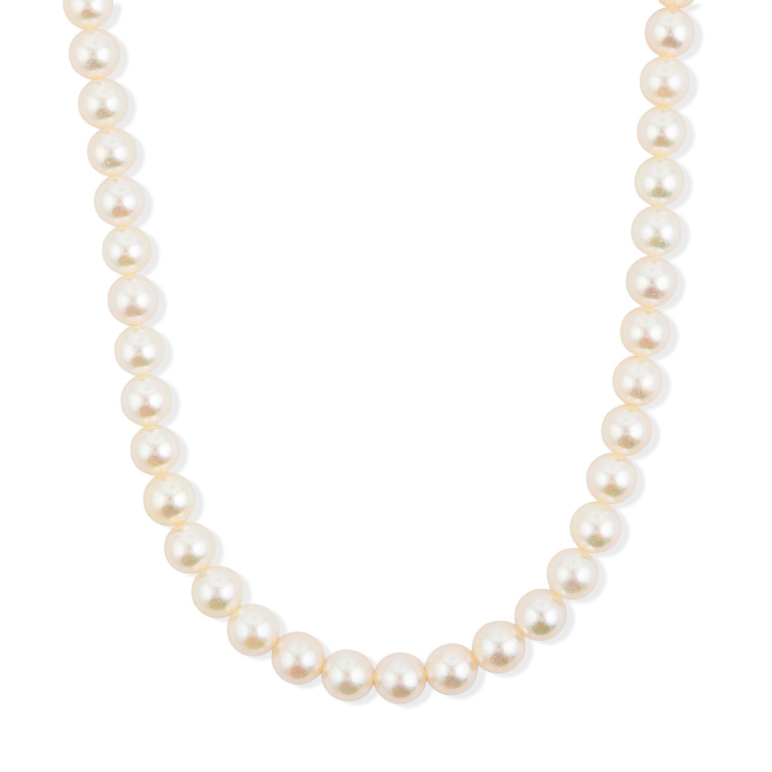 Japanese Akoya Pearl Necklace in Sterling Silver 18 Inches