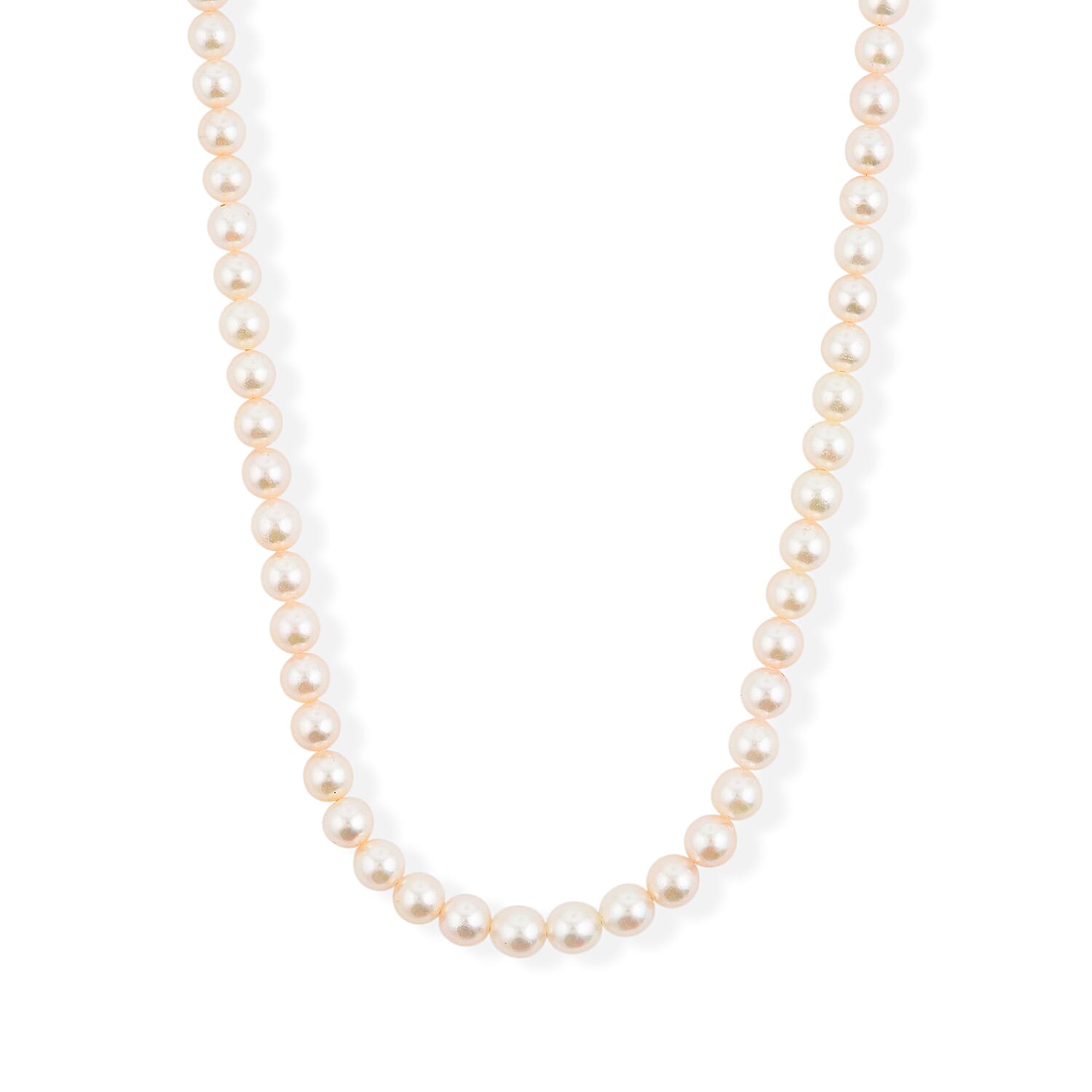 Japanese Akoya Pearl Necklace in Sterling Silver 19 Inches