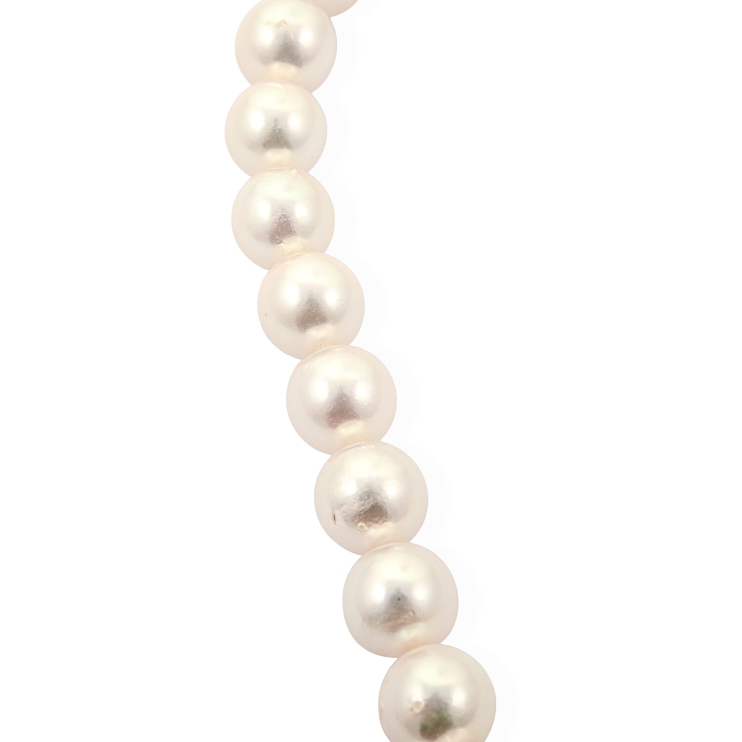 Japanese Akoya Pearl Necklace in Sterling Silver 17 Inches