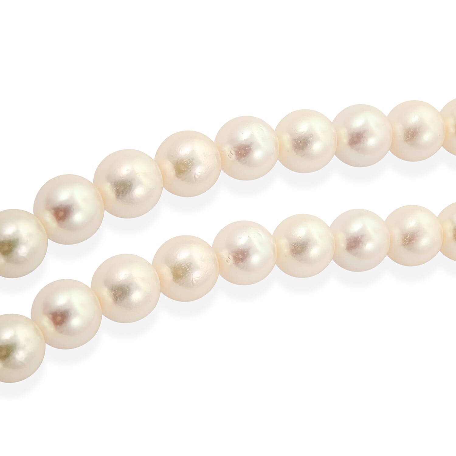Japanese Akoya Pearl Necklace in Sterling Silver 17 Inches