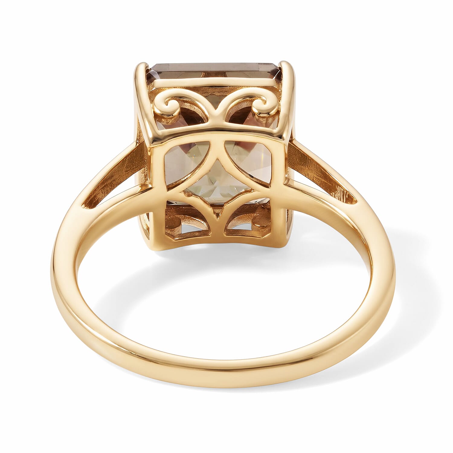 Asscher Cut AAA Turkizite 5.70 ctw The Golden Empress Ring in 10K Yellow Gold (Size 6.0)