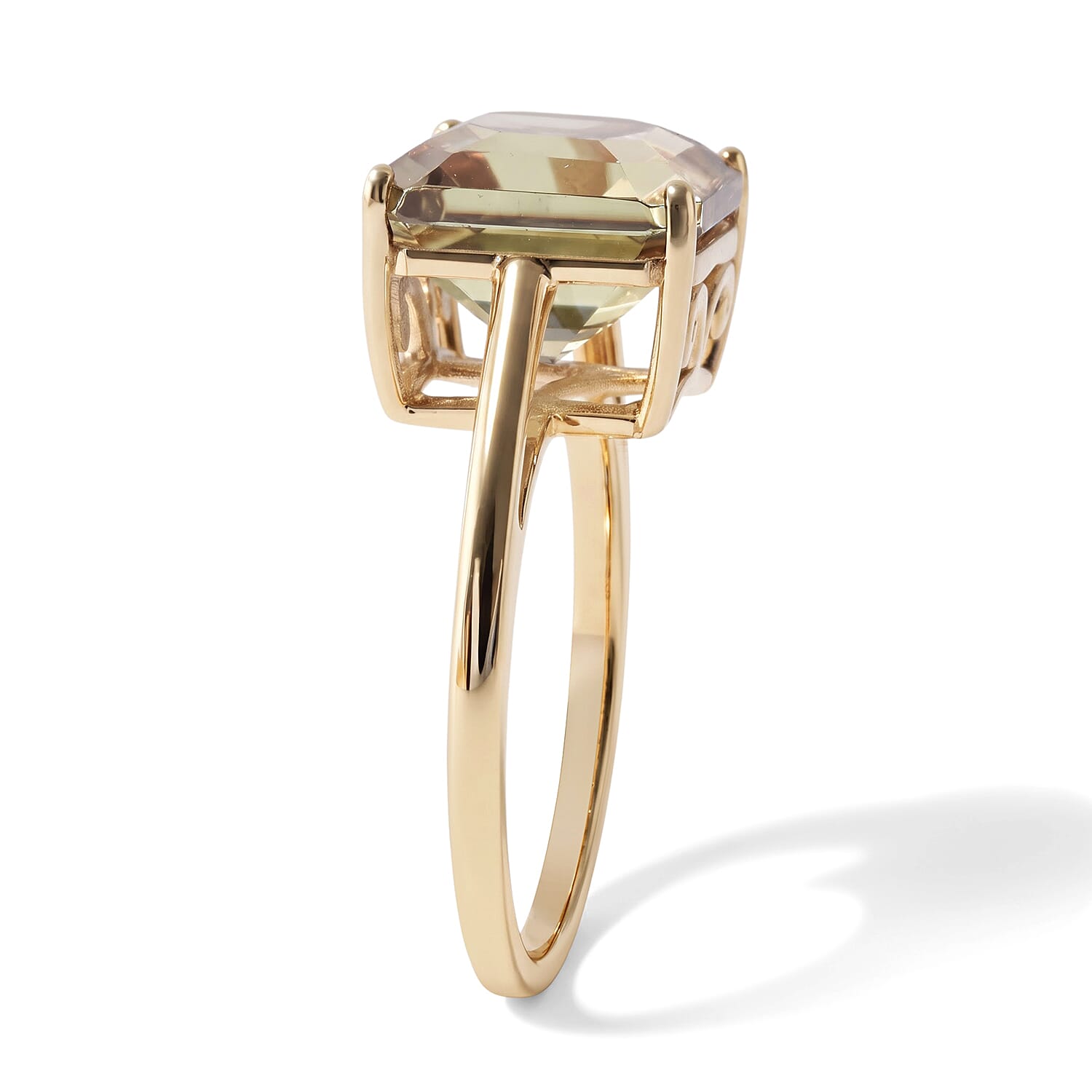 Asscher Cut AAA Turkizite 5.70 ctw The Golden Empress Ring in 10K Yellow Gold (Size 7.0)