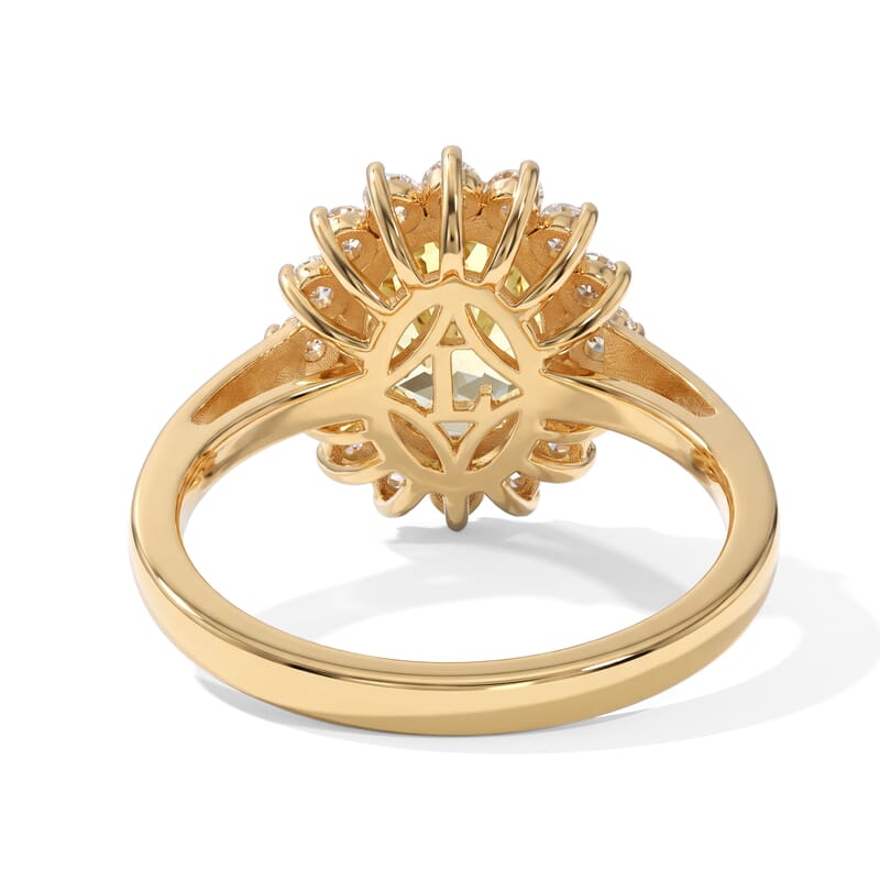 D'Joy AAA Turkizite and Lab Grown Diamond G-H SI 3.50 ctw The Majestic Crown Ring in 18K Vermeil Yellow Gold Over Sterling Silver (Size 6.0)