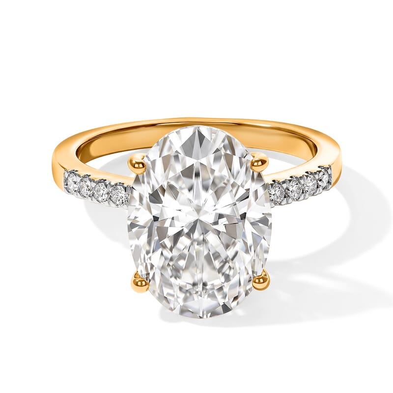 Moissanite 6.00 ctw Ring in 18K Vermeil Yellow Gold Over Sterling Silver (Size 7.0)