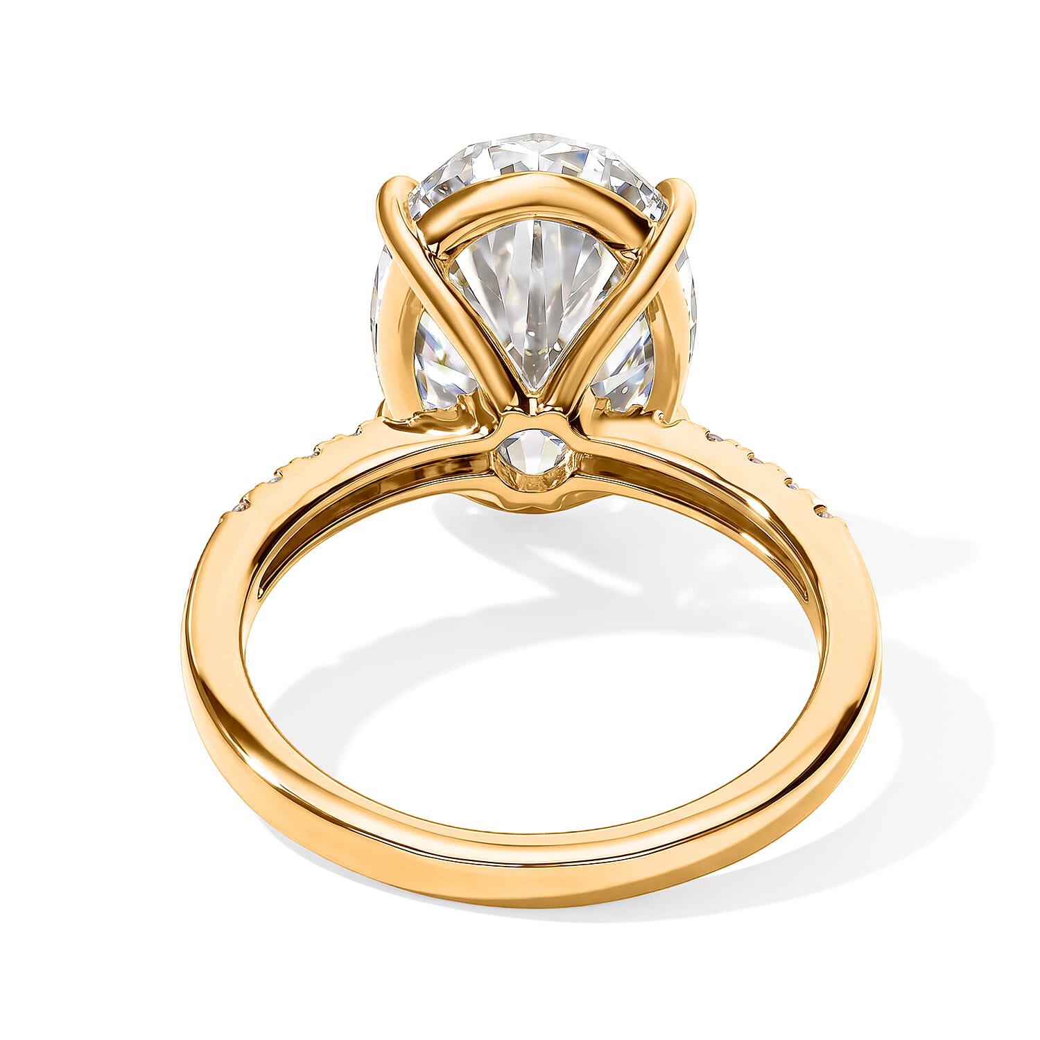 Moissanite 6.00 ctw Ring in 18K Vermeil Yellow Gold Over Sterling Silver (Size 7.0)